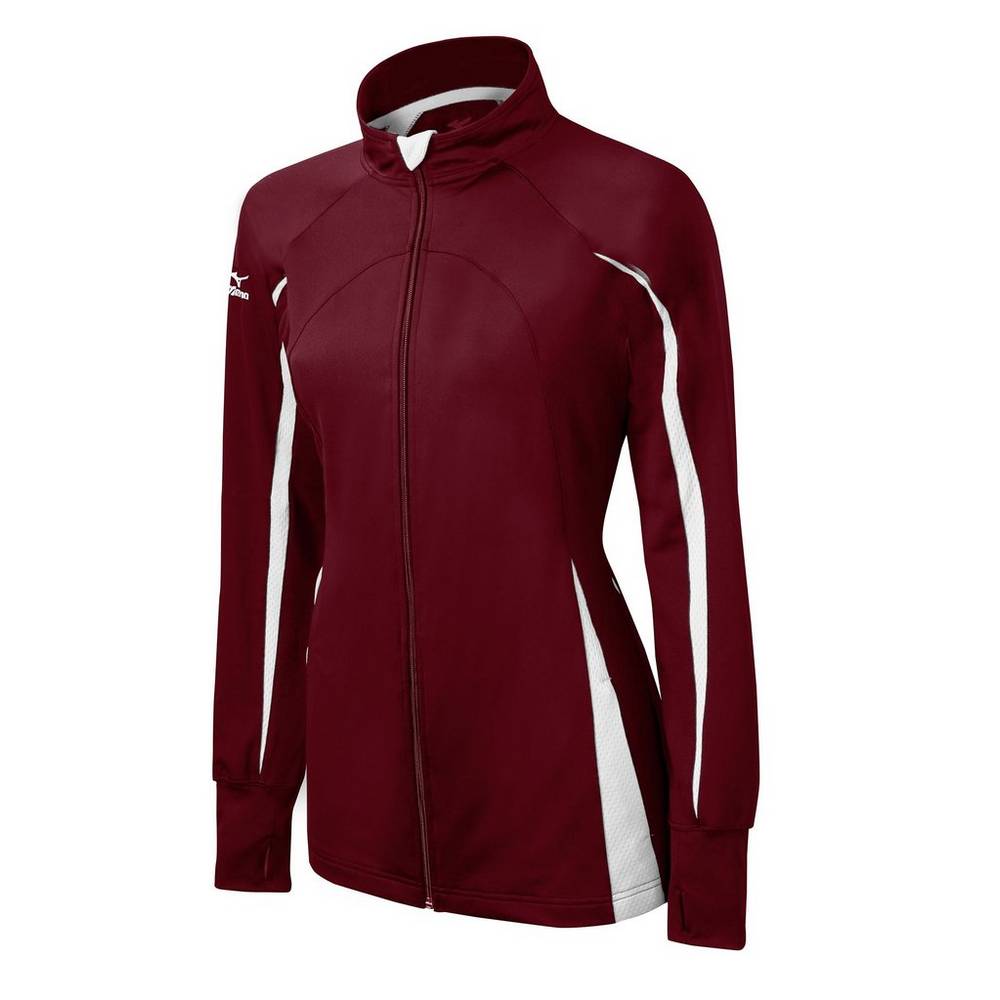 Chaqueta Mizuno Elite 9 Focus Full-Zip Mujer Burdeos/Blancas Outlet JYIZ-38157